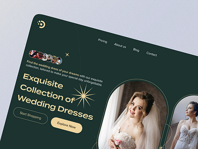 Exquisite Wedding Dress Shop branding design intuitive navigation secure checkout process ui ux virtual try on feature