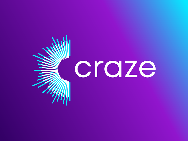 Craze, streaming, gaming, digital entertainment platform logo c competitions craze crazy digital entertainment esports gaming hype letter mark monogram live streaming logo logo design multimedia music streaming streams twitch streamer video games youtube channel