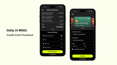 Daily UI #002 - Credit Card Checkout dailychallenge dailyui uidesign