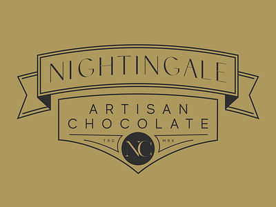 Nightingale Artisan Chocolate Label Logo branding design fancy graphic design handmade identity illustration label logo mark
