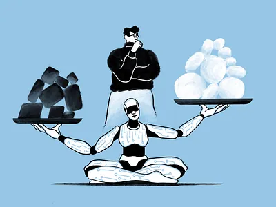 Ai helps? ai character design design illustration vector