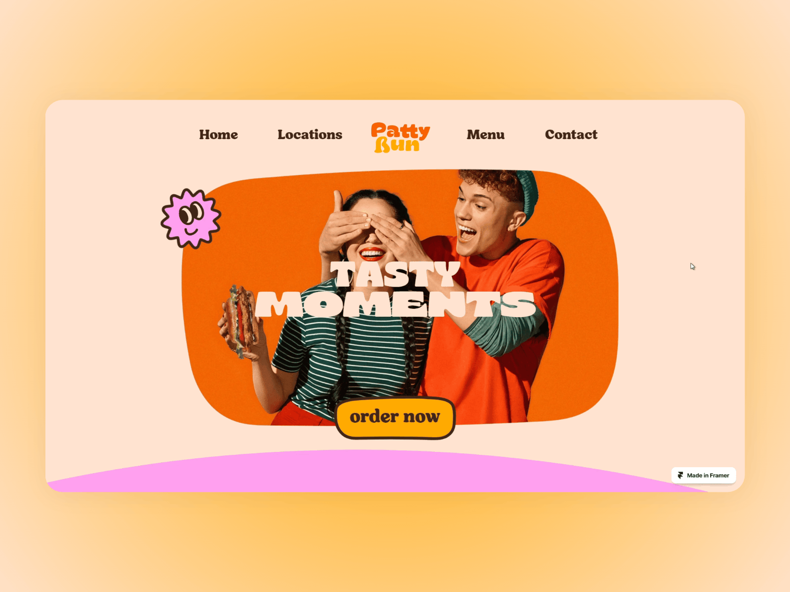 Batty Bun - Fast food Website design branding fast food ui web design
