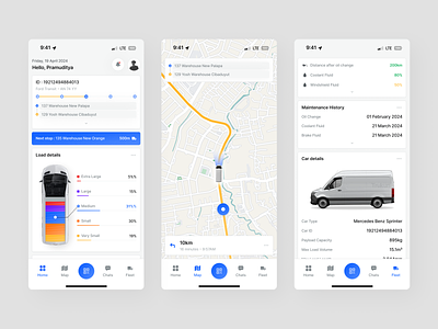 Trukun - Van Shipment Driver Mobile App app clean courier design minimalist mobile mobile app shipment shipping tracking ui ux van van shipment yosh