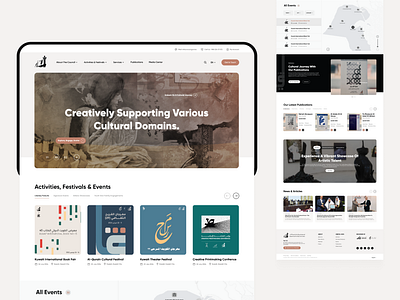 NCCAL - landing page for the Council of Culture & Arts in Kuwait app art page art web book ui branding culture design culture ui culture web figma hero landing page landingpage library landing page ui ui components uidesign ux web design