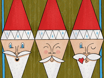 Santa Trio christmas holiday illustration procreate santa