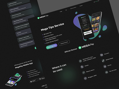 Elevating Service with Style: Mega Tips Landing Page Design figma landing page web design