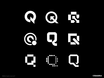 Lettermark Q-01 | Marks exploration brand branding design digital geometric graphic design icon letter q logo marks minimal modern logo monochrome monogram negative space