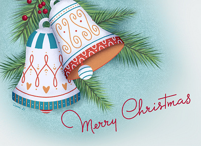 Christmas Bells bells card card design christmas holiday illustration procreate