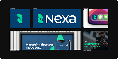 Bento Grid for Nexa - A fintech app branding graphic design logo