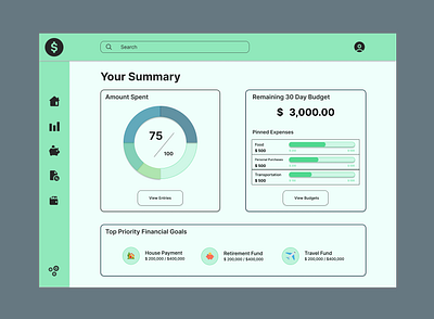 Budgeting app web version app budget design finance ui