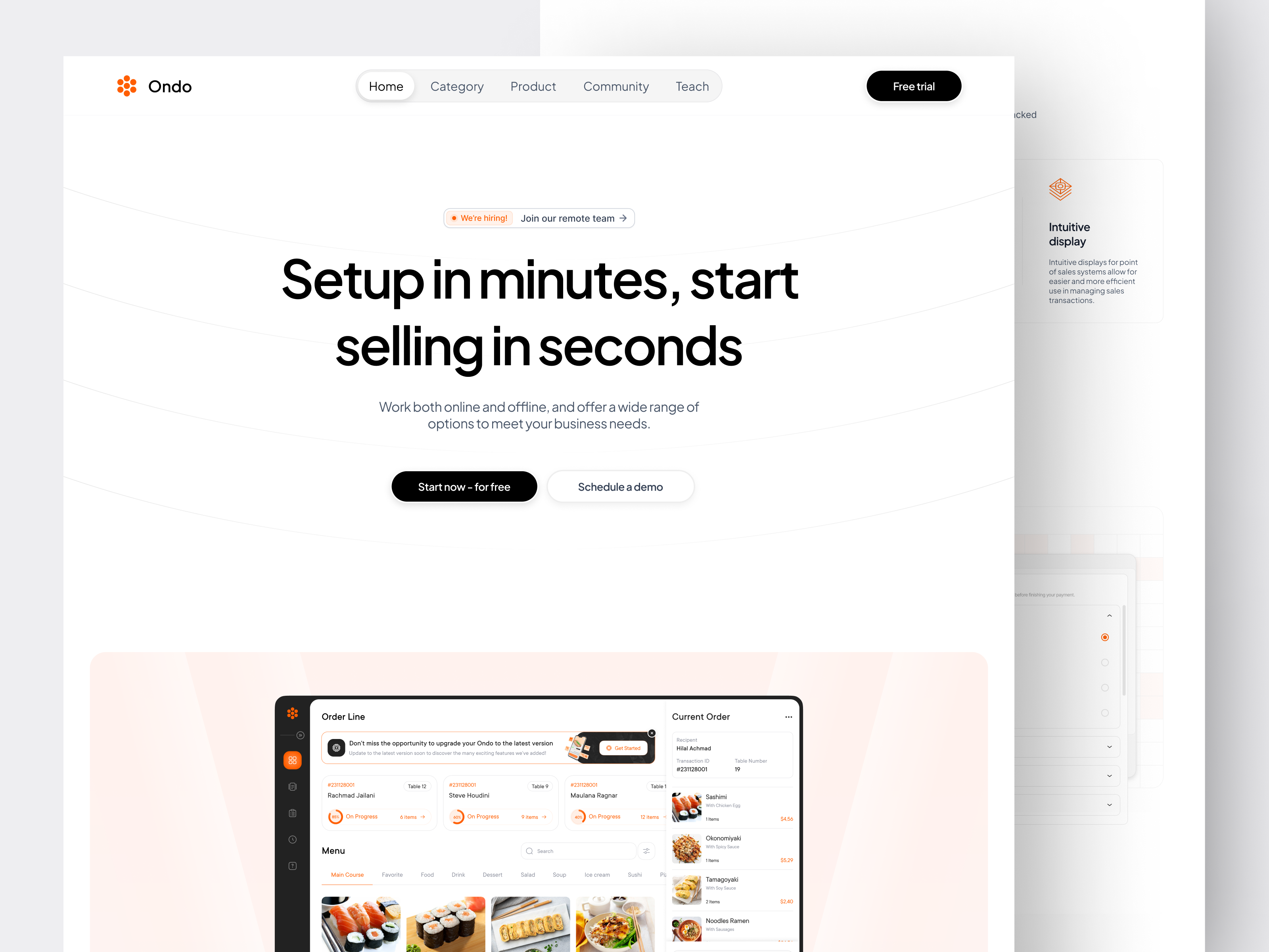 Ondo POS - Cashier Landing Page b2c cashier clean design landing page point of sale pos pos website saas ui web design website