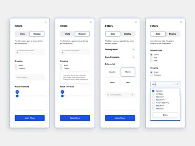 Faceted Filtering System UI design design system faceted filters filters product design ui ux