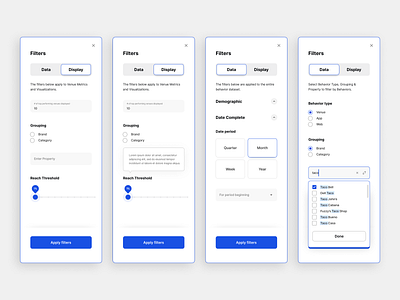 Faceted Filtering System UI design design system faceted filters filters product design ui ux