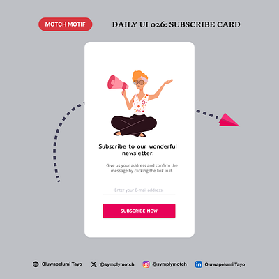 Daily UI 026: Subscribe Card app branding dailyui dailyuichallenge design designer graphic design illustration productdesign ui ux