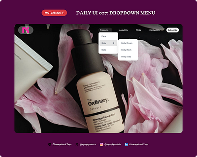 Daily UI 027: Dropdown Menu app branding dailyui dailyuichallenge design designer graphic design logo productdesign ui ux