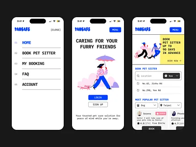 Pet Sitter Mobile App Design app app design dailyui design mobile pet pet sitter ui