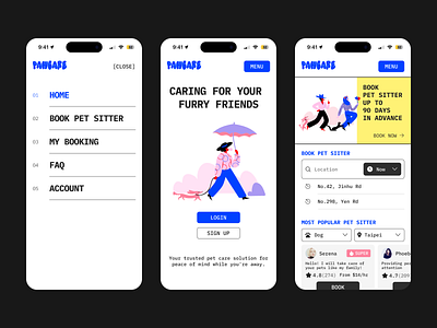 Pet Sitter Mobile App Design app app design dailyui design mobile pet pet sitter ui