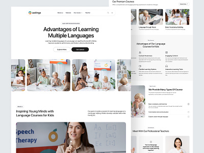 Lesilingo - Language Course clean design course landing page language learning online course study ui ux web design