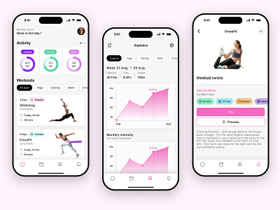 Fit-Me aesthetic aesthetic design app clean ui clean ux design digital fitness fitness app graphic design illustration preview fitness simple ui ui ux workout yoga