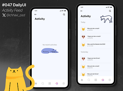 #047_DailyUI Activity Feed activity feed app dailyui design figma graphic design illustration interface mobile ui ui ux user interface