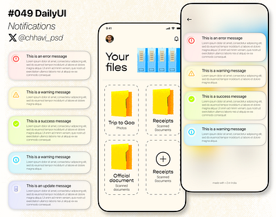 #049_DailyUi Notifications app dailyui design figma interface notification notifications prototype ui ui ux user user interface
