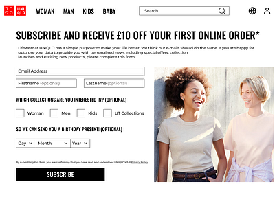 Redesign Uniqlo Newsletter newsletter redesign uxgym webdesign