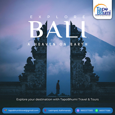 Explore Bali! bali design explore bali graphic design postdesign socialmediapost travel traveldestination travelpost vacation