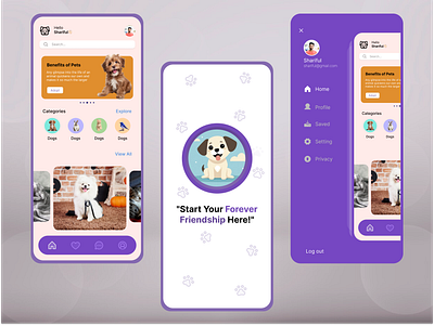 Pet Adopt Mobile App mobile app mobile design online pet shop pet addoption pet care app pet shop uiux