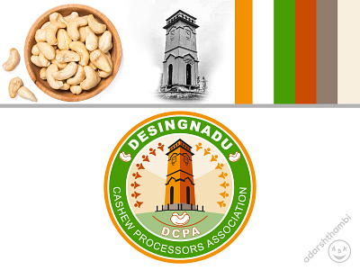 Logo for Desingnadu cashew processors association. association brand identity branding cashew design desingnadu graphic design illustration kollam logo logo designer india minimal quillon vector