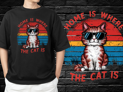 Cat T-shirt | T-shirt Design | Tee brand tshirt branding cat cat design cat logo cat lover cat tshrit design creative creative design custom tshirt design graphic graphic design graphic typography man tshirt vintage tshirt woman tshirt woman tshrit