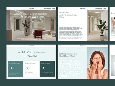 Beauty, skincare project aesthetic beauty branding clinic cosmetic cosmetics cosmetology ecommerce graphic design healthcare homepage landing landing page luxury skin skincare ui web web design website