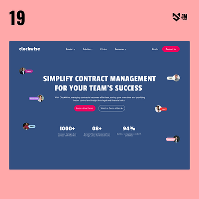 ClockWise business contract corporate daily design figma finance graphic design hero hero section inspiration section team ui ux web webdesigner website website design