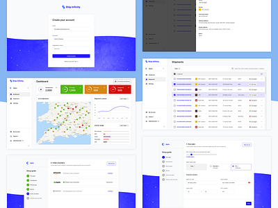 Ship Infinity | Dashboard UI app dashboard logistics report shipping software table