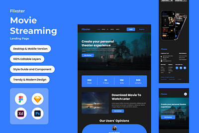 Flixster - Movie Streaming Landing Page V1 cinema entertainment film homepage internet landingpage media movie network online reel responsive streaming video web