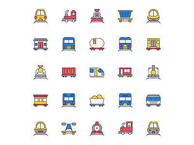 Variation of Train Icons freebie icon design illustrator train train icon train vector vector download vector icon
