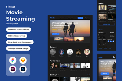 Flixster - Movie Streaming Landing Page V2 cinema entertainment film homepage internet landingpage media movie network online reel responsive streaming video web