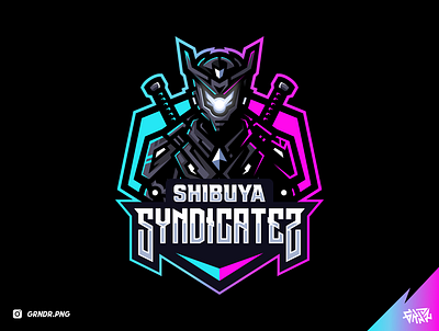 SHIBUYA SYNDICATES Esport Logo Mascot branding cyberpunk design esport esportlogo futuristic gamer gaming illustration logo mascot ninja shibuya