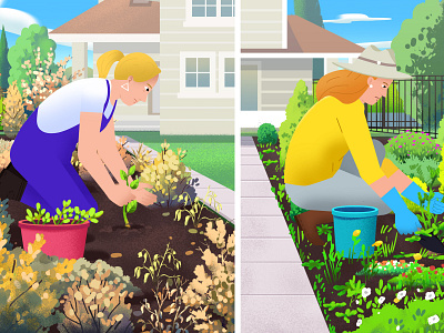Gardien - DuraWeb – 2D Character Animation Video 2d building character character illustration design explainer explainer illustration flowers gardening nature nature illustration planets planting style style frame tree trees woman illustration