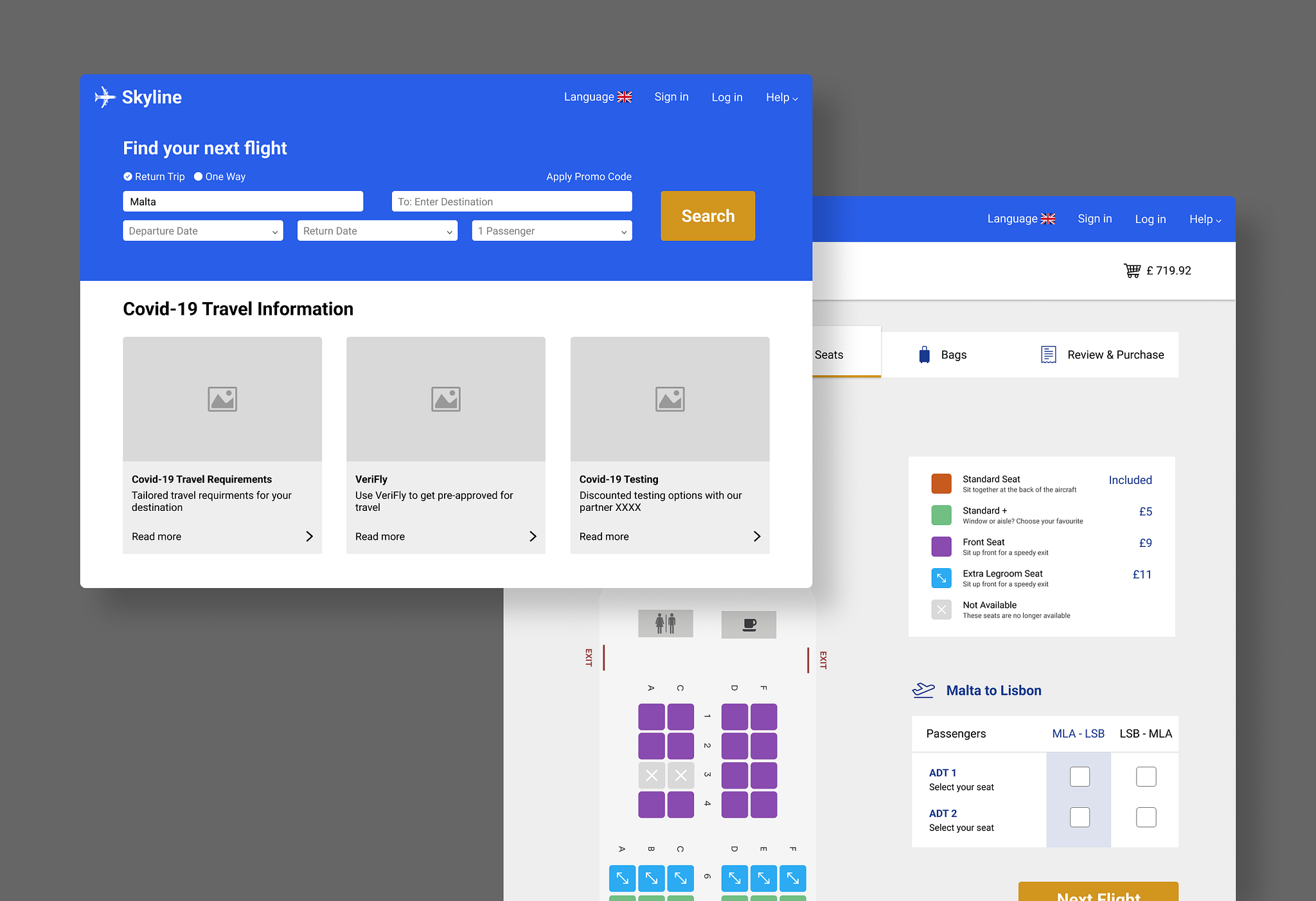 Flight Booking System by Zak Galea Mule` on Dribbble