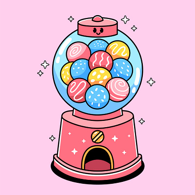 Candy Machine candy cartoon character colorful cute design graphic design illustration machine sweet