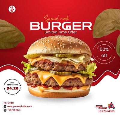 Burger Promotional Flyer branding graphic design product design ui ui ux design ux web