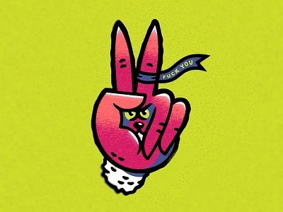 Bunny Ears bunny design doodle drawing fuck off graphic design grit illustration in your face texture typography vector