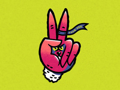 Bunny Ears bunny design doodle drawing fuck off graphic design grit illustration in your face texture typography vector