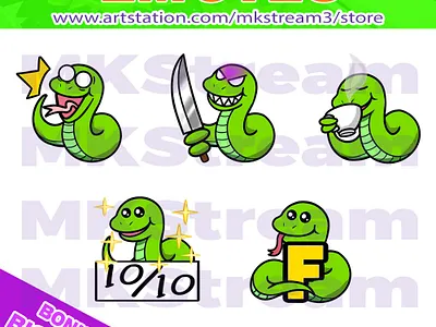 Twitch emotes cute snake shock, knife, sip, perfect & f pack animated emotes anime cute cute snake design discord emote emotes f green snake illustration knife perfect shock sip snake snake emotes sub badge twitch emotes wtf
