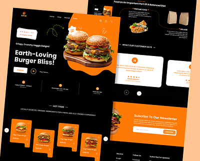 Food Landing Page burger dark theme fast food food delivery food ui desgn graphic design menu ui