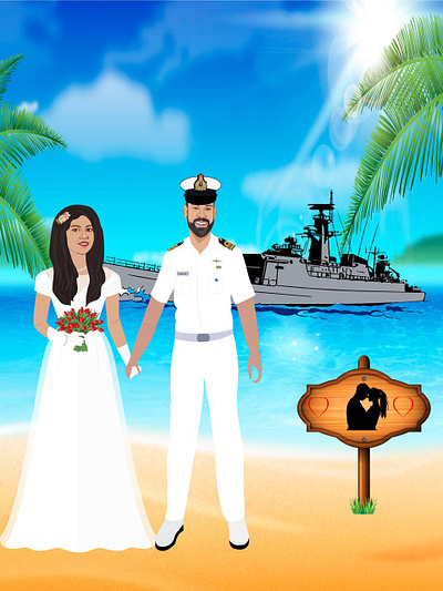 Wedding Caricature art digital art illustration vector illustration