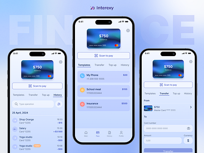 Banking app | Fintech app banking banking app blue finance fintech light theme mobile app mobile banking app mobileapp product design transactions ui uiux white
