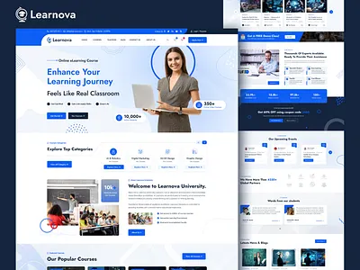 Learnova - eLearning platform branding design e classroom e learning eclassroom education educational website elearning elearning platform graphic design innovativeglance landing page landingpage learning platform online course online learning teaching website ui uiux