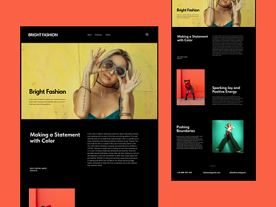 Landing page about fashion black bright camera color design fashion foto landing landingpage minimalistic typography ui ux