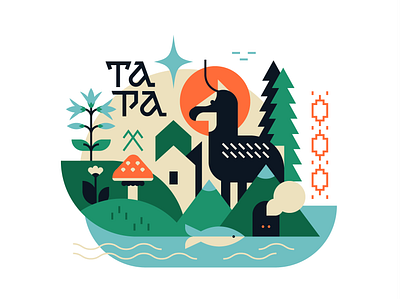 Tara National Park Project design eco environment fauna flat design flora illustration national park reserve serbia style tara travel vector wildlife